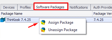 Assign software packages